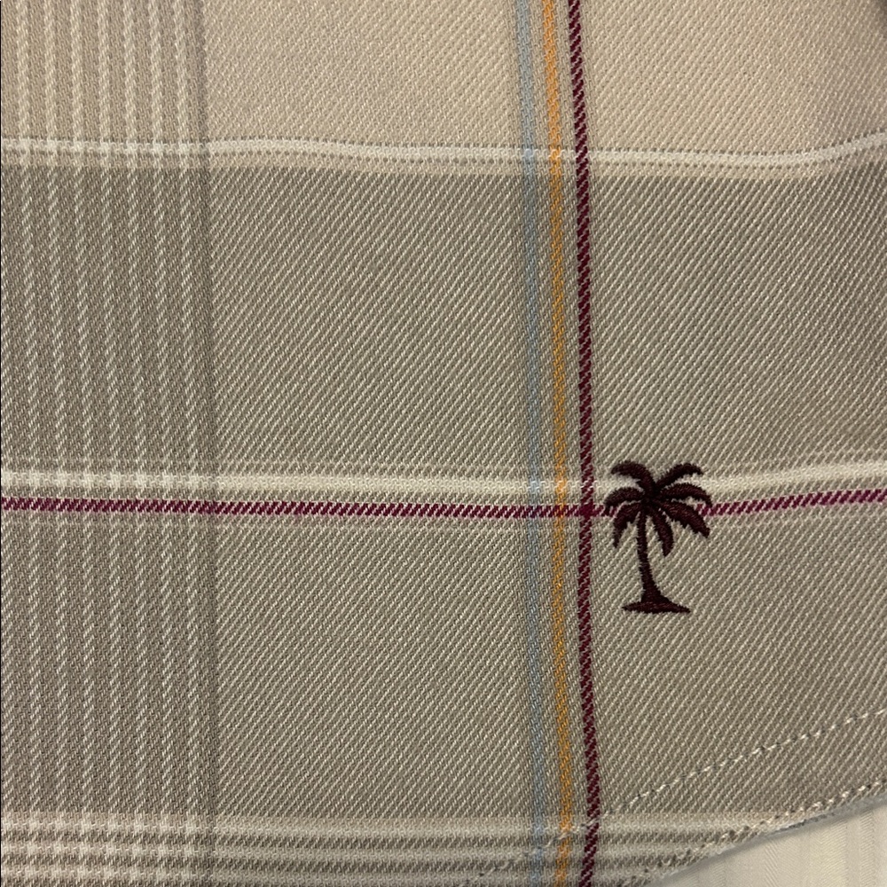 Tommy Bahama Canyon Beach Pebble Clay Plaid Flannel Shirt - Picture 10 of 11